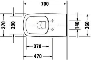 Duravit Wand-WC DuraStyle Vital 700 mm Tiefspüler, rimless, Durafix, weiß – Bild 3