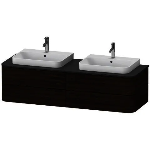 Duravit WTU HappyD2+ wandh.,408x1600x550mm 4Schubk.,BP b.,nussbaum gebürstet f.ASB