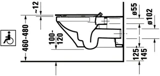 Duravit Wand-WC DuraStyle Vital 700 mm Tiefspüler,rimless,Durafix,weiß,HYG – Bild 4