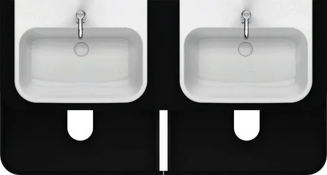 Duravit WTU HappyD2+ wandh.,408x1600x550mm 4Schubk., BP b., graphit superm.f.ASB