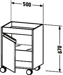 Duravit Rollcontainer Ketho 360x500x670mm 1 Tür, TA links, weiß matt – Bild 3