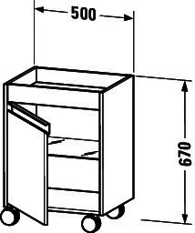 Duravit Rollcontainer Ketho 360x500x670mm 1 Tür, TA links, weiß matt – Bild 2