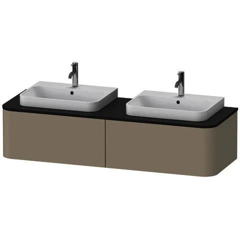 Duravit WTU HappyD2+ wandh.,354x1600x550mm 2Auszüge,BP b.,taupe seidenmatt f.ASB