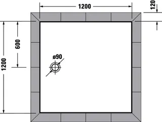 Duravit Tempano Duschwanne 1200x1200x45mm Weiß – Bild 3