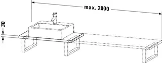 Duravit Konsole variabel DuraStyle Compact 1 Ausschn.,30xvarx480,Weiß Matt – Bild 5