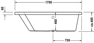 Duravit Whirlwanne Paiova 1700x1300mm, weiß Einbauversion, Ecke li. Combi P – Bild 4