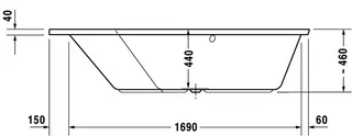 Duravit Paiova 5 Badew. 1900x1400 Einbau Ecke L,Rückenschr. 2 Links, Weiß – Bild 5