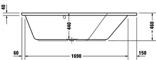 Duravit Paiova 5 Badew. 1900x1400 Einbau Ecke R,Rückenschr. 2 Rechts, Weiß – Bild 5