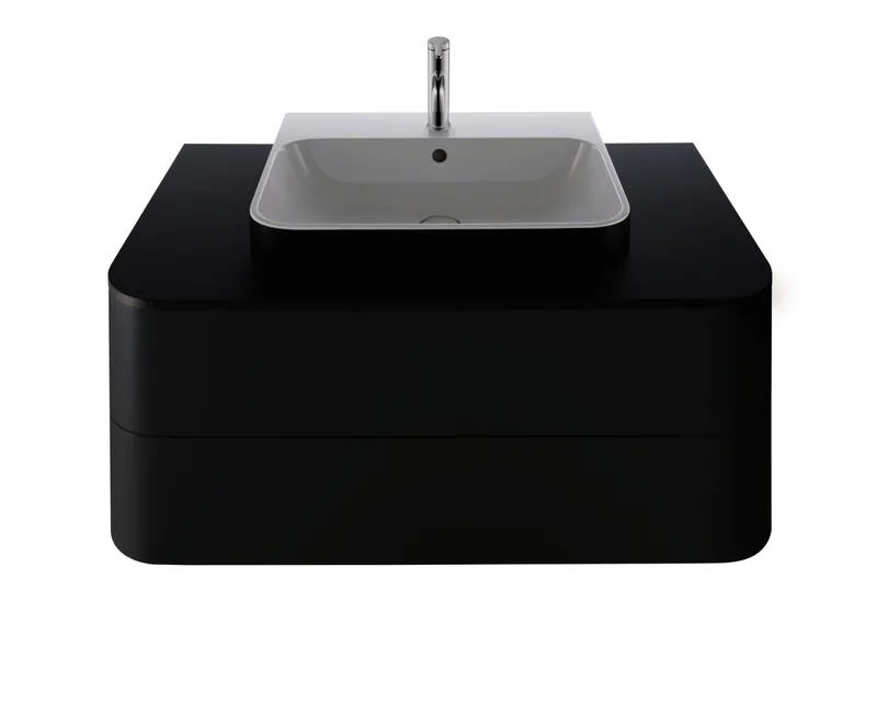 Duravit Aufsatzbecken Happy D.2 Plus 600mm Anthrazit matt/Weiß,m.ÜL,m.HLB,1 HL,WG