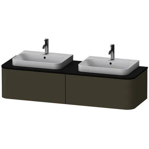 Duravit WTU HappyD2+ wandh.,354x1600x550mm 2Ausz.,BP b.,steingrau seidenm.f.ASB