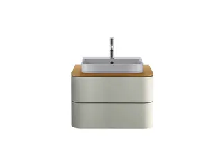 DU WTU HappyD2+ wandh.,408x650x480mm 2Schubkästen, weiß seidenmatt