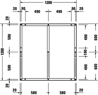 Duravit Fußgestell für Duschwanne Tempano 1200x1200mm – Bild 2