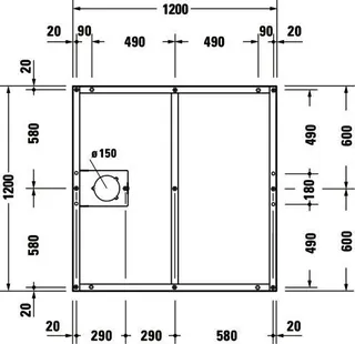Duravit Fußgestell für Duschwanne Tempano 1200x1200mm – Bild 4