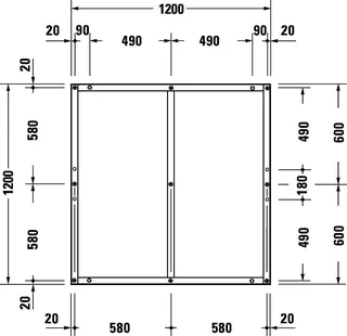Duravit Fußgestell für Duschwanne Tempano 1200x1200mm – Bild 5