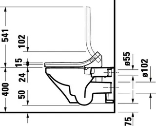 Duravit Wand-WC DuraStyle 620 mm, TS, rimless Durafix, f.SW m.verd.Anschl., weiß – Bild 4