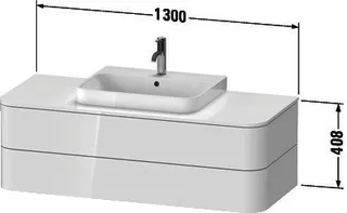 Duravit WTU HappyD2+ wandh.,408x1300x550mm 2Schubkästen, leinen f.ASB – Bild 2