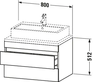Duravit WTU DuraStyle f.Konsole 512x800x548 2 Schubkästen, Graphit Matt – Bild 5