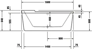 Duravit Starck Badewanne oval 1600x800 Freist Acrylverkl.,Rückenschr.2 L/R, Weiß – Bild 5
