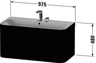 Duravit Waschtischunterbau m. Happy D.2 Plus o.HL.,480x975x490mm, leinen – Bild 2