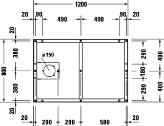 Duravit Fußgestell für Duschwanne Tempano 1200x800mm – Bild 3