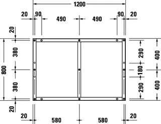 Duravit Fußgestell für Duschwanne Tempano 1200x800mm – Bild 5