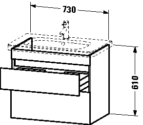 Duravit WTU wandh. DuraStyle 350x730x610mm 2 SchKa,233778,weiß hgl./weiß hgl. – Bild 4