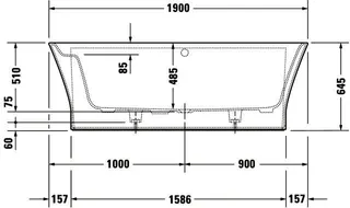 Duravit Cape Cod Whirlw. 1900x900mm Vorwand Nahtl.VK, Rückensch.1,Air-Syst.,Weiß M. – Bild 2