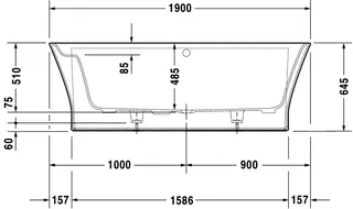 Duravit Cape Cod Whirlw. 1900x900mm Vorwand Nahtl.VK, Rückensch.1,Air-Syst.,Weiß M. – Bild 4