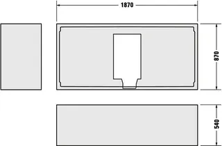 Duravit Happy D.2 Badewanne 1900x900 Einbauversion Rückenschr. 2 Pos. L/R Weiß – Bild 5