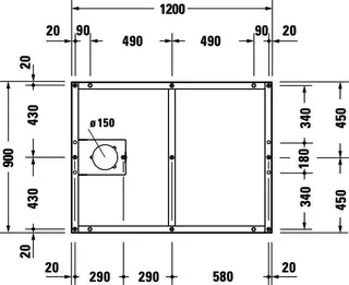 Duravit Fußgestell für Duschwanne Tempano 1200x900mm – Bild 2