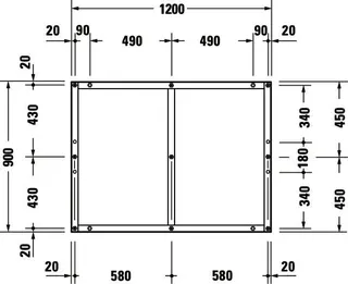 Duravit Fußgestell für Duschwanne Tempano 1200x900mm – Bild 5