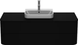 Duravit WTU HappyD2+ wandh.,408x1300x550mm 2Schubkästen, graphit supermatt f.ASB – Bild 3