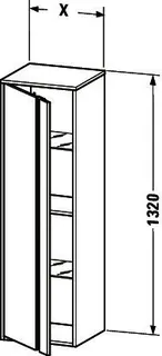 Duravit Hochschrank Ketho 360x400x1320mm 1 Tür, TA rechts, graphit matt – Bild 3