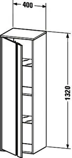 Duravit Hochschrank Ketho 360x400x1320mm 1 Tür, TA rechts, graphit matt – Bild 5