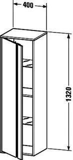 Duravit Hochschrank Ketho 360x400x1320mm 1 Tür, TA rechts, graphit matt – Bild 4