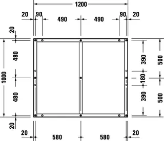 Duravit Fußgestell für Duschwanne Tempano 1200x1000mm – Bild 3