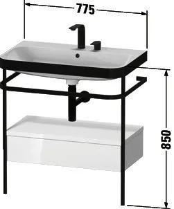 Duravit Metallkons.u.SK.m.Happy D.2 Plus,2 HL 850x775x490mm, bodenst., Medit. Eiche – Bild 2
