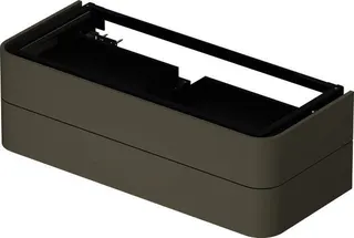 DU WTU HappyD2+ wandh.,408x1300x550mm 2Schubkästen, steingrau seidenm.f.ASB