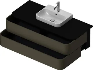 Duravit WTU HappyD2+ wandh.,408x1300x550mm 2Schubkästen, steingrau seidenm.f.ASB – Bild 4