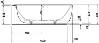 Duravit Luv Whirlw. 1850x950mm, Ecke L Nahtl.VK, Rückenschr.2,Air-Syst.,Weiß M. – Bild 2