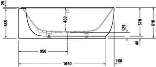 Duravit Luv Whirlw. 1850x950mm, Ecke L Nahtl.VK, Rückenschr.2,Air-Syst.,Weiß M. – Bild 4