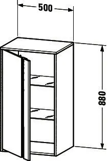 Duravit Halbhochschrank Ketho 360x500x880mm 1 Tür, TA rechts, weiß hochglanz – Bild 3