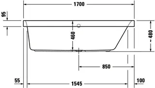 Duravit Happy D.2 Badewanne 1700x750 Einbauversion Rückenschr.1 Pos.R, Weiß – Bild 2