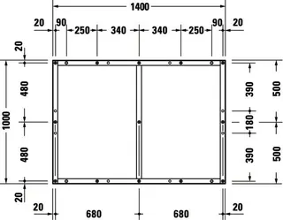Duravit Fußgestell für Duschwanne Tempano 1400x1000mm – Bild 4