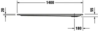Duravit Starck Slimline Duschwanne, Rechteckig, 1400x900x55 mm, Weiß, Sanitä – Bild 4