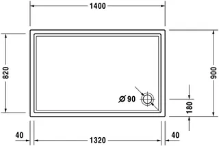 Duravit Starck Slimline Duschwanne, Rechteckig, 1400x900x55 mm, Weiß, Sanitä – Bild 5