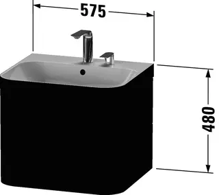 Duravit Waschtischunterbau mit Happy D.2 Plus 1 HL, 480x575x490mm, weiß hochglanz – Bild 3