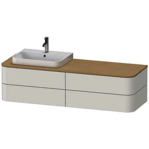 Duravit WTU HappyD2+ wandh.,408x1600x550mm 4Schubk., BP l., nordic weiß sdm f.ASB