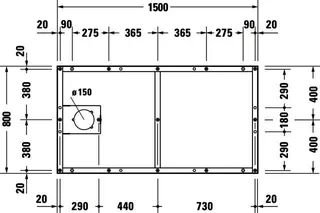 Duravit Fußgestell für Duschwanne Tempano 1500x800mm – Bild 5