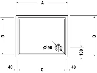 Duravit Starck Slimline Duschwanne, Rechteckig, 900x750x45 mm, Weiß, Sanitär – Bild 4